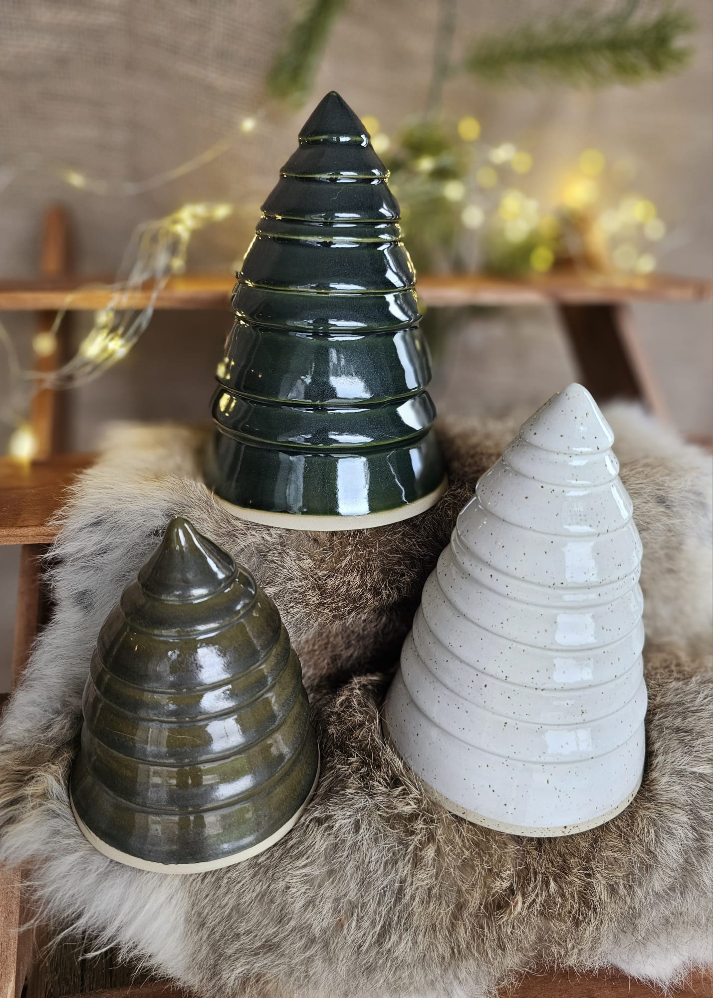 Trio kerstbomen